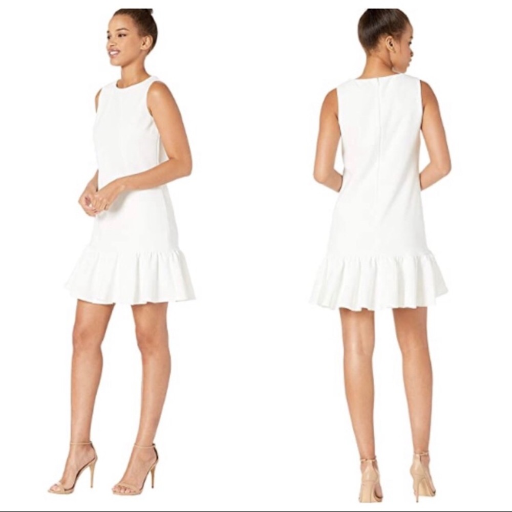 Betsey Johnson Crepe Ruffle Hem Sleeveless Dress